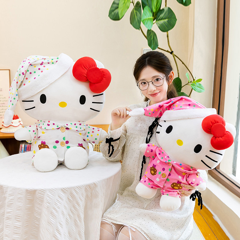 hellokitty玩偶睡衣kt毛绒玩具可爱凯蒂猫公仔大号睡觉抱枕礼物女图片