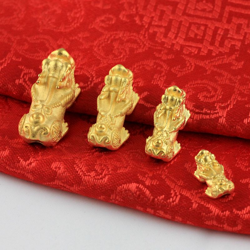 貔貅金满多黄铜diy越南沙金貔貅