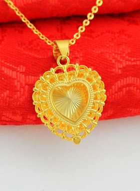 桃心仿黄金送妈妈工厂直销吊坠