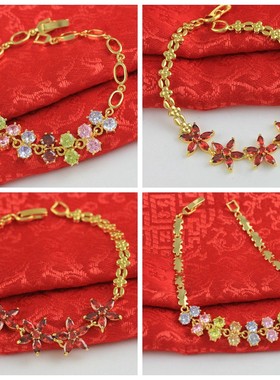 金满多镶钻彩钻气质久带钻手链