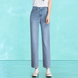 Осенние джинсы, синие штаны, 2022, высокая талия, свободный прямой крой
