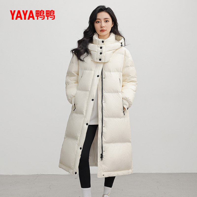 鸭鸭羽绒服女2024年秋冬新品长款过膝韩版加厚宽松百搭加厚外套X