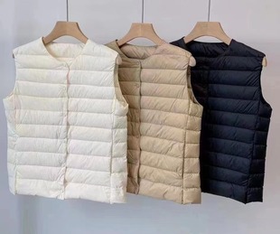 洋气兼具保暖 白鹅绒薄内胆羽绒马甲背心秋冬 叠穿BI入