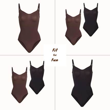 Fitforfun 塑身衣女收腹收腰skim*同款无痕美背吊带连体