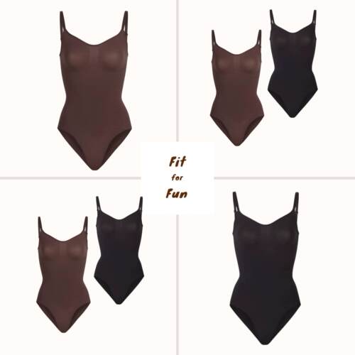 Fitforfun 塑身衣女收腹收腰skim*同款无痕美背吊带连体