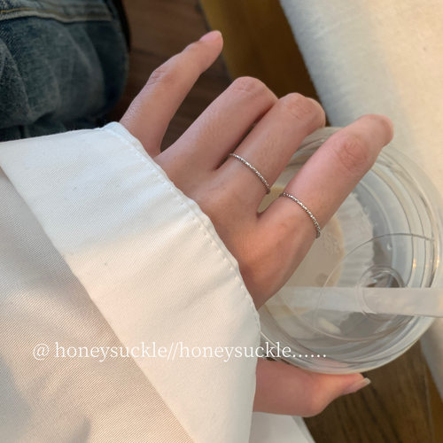 忍冬honeysuckle 波光粼粼 韩系极细1mm钛钢高级简约感素圈戒指女