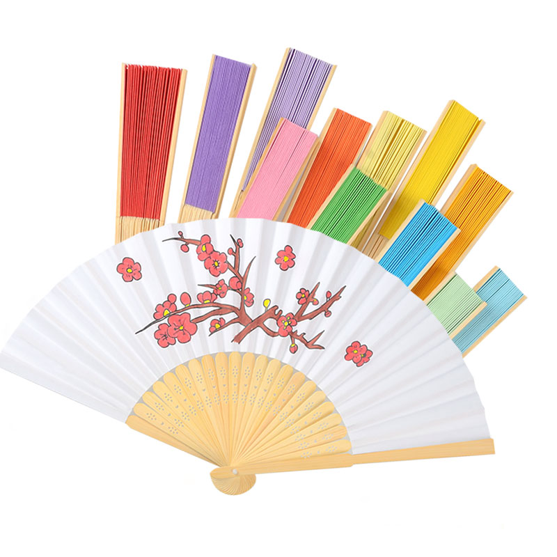 diy空白纸扇儿童手绘绘画手工