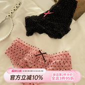 女清新可爱小蝴蝶结女士三角裤 内裤 甜美网纱薄款 森日和叶2026新款