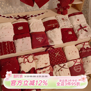 女士三角裤 森日和叶本命年红色可爱内裤 小仙女高颜值甜美2026新款