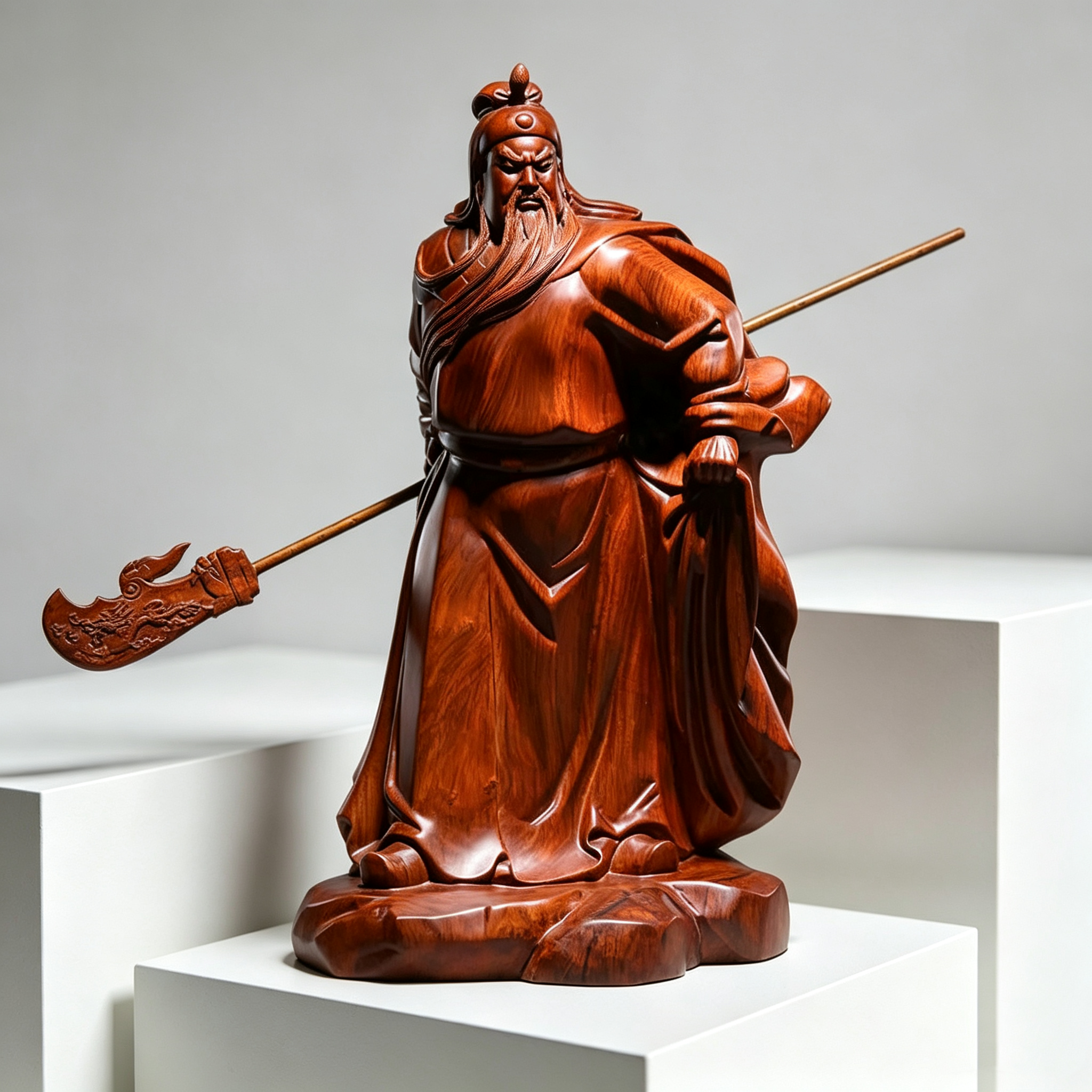 花梨木雕关公像摆件客厅大号实木质武财神供奉红木头关羽神像镇宅