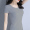 Light gray slim fit short sleeved round neck