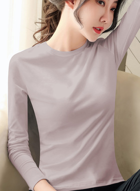 半高领打底衫女长袖2025年新款修身秋冬内搭纯棉百搭t恤上衣女装