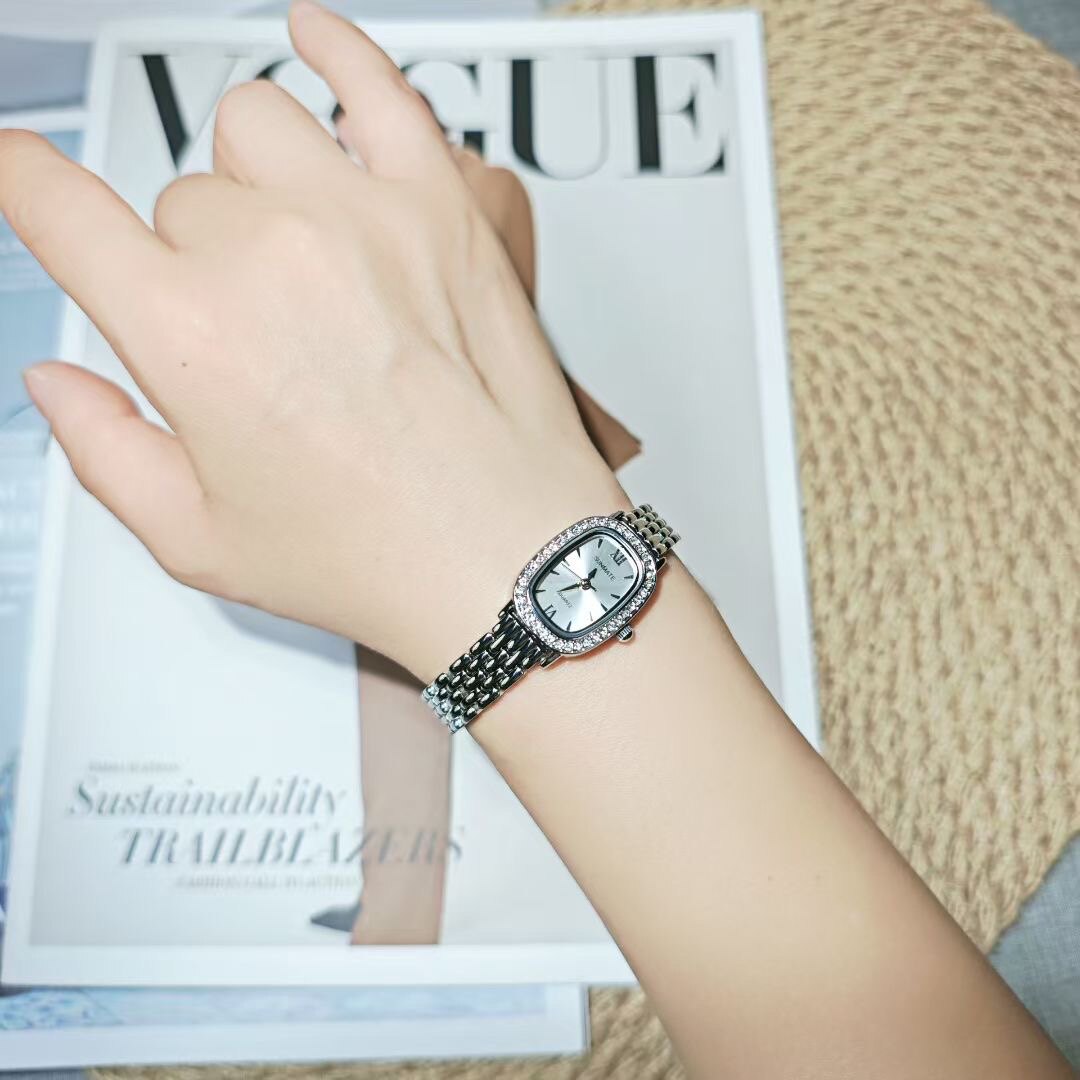 正品SUNMATE水钻轻奢小巧腕表