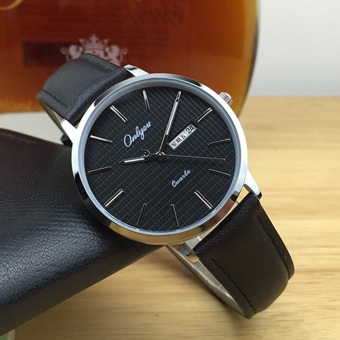 正品onlyou奥利妮韩版真皮带情侣手表女学生简约超薄防水男女对表