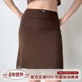 短裙 自制欧美风复古纯色花边网纱半身裙女夏包臀修身 Girl