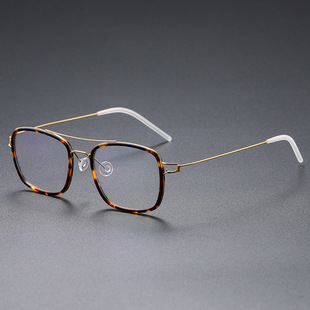 林德新款 RIM系列oscar复古双梁眼镜架lind超轻纯钛近视眼镜配度数