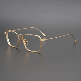 纯钛眼镜框日本手作纯钛大框吴奇隆同款男女近视眼镜方框配高度数