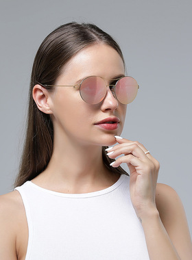 林德同款墨镜8202双梁圆框飞行员款开车防紫外线偏光太阳眼镜度数