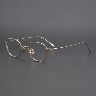 日本极简超弹小框方形纯钛镜框小脸型超轻眼镜可配高度近视眼镜架