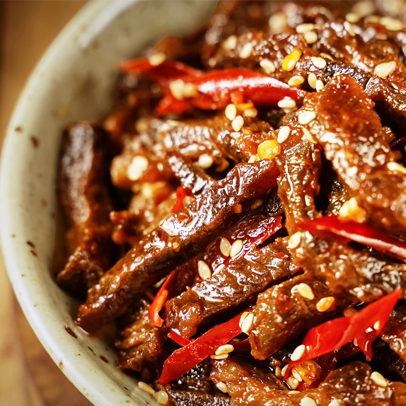 肖三婆冷吃牛肉卤味零食麻辣五香牛肉干120g麻辣零食四川特产小吃