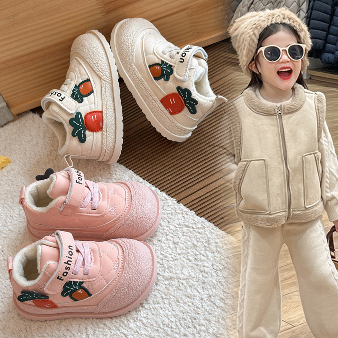 儿童加绒保暖棉鞋2025冬季宝宝鞋