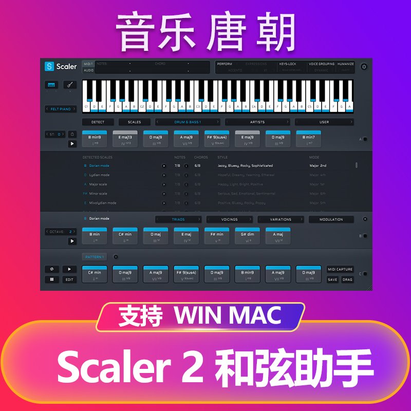 Scaler 2 和弦助手一键和弦制作和弦预设插件效果器WIN&MAC