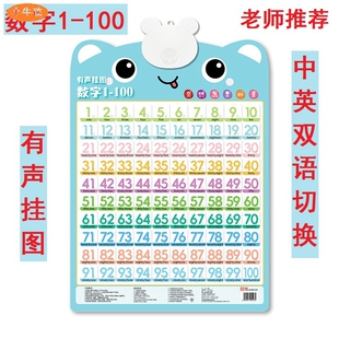 儿童早教启蒙有声挂图认识数字1到100数学启蒙百数表点读发声玩具