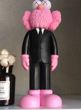 Mand Kaws芝麻街bff粉色黑西装公仔门神时尚潮流手办桌面摆件玩偶