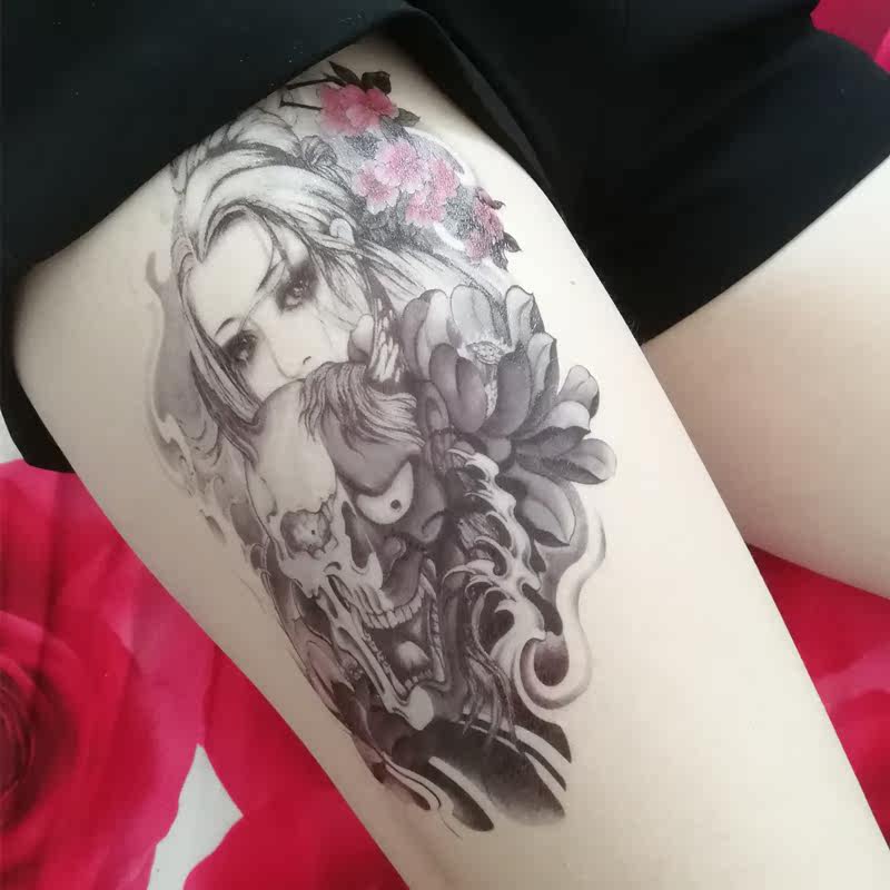 日美风女生大腿纹身贴防水持久耐看个性骷髅遮掩伤痕伤疤手臂贴纸|ruв категории Косметика, роспись по телу - от Buy2taobao.com для оказания профессиональной услуги покупки агента Taobao