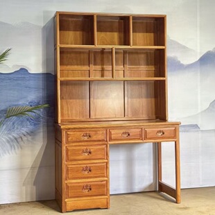 全实木书桌金花梨木原木写字台中式办公桌新中式电脑桌一体式书桌