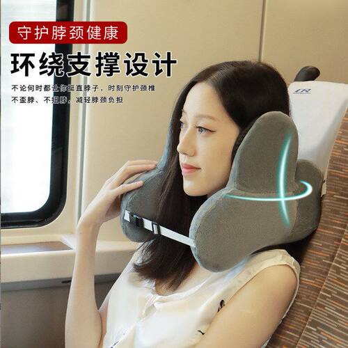 现货充气降噪U型枕旅行颈椎支撑脖子飞机护颈枕便携坐车充气U形枕