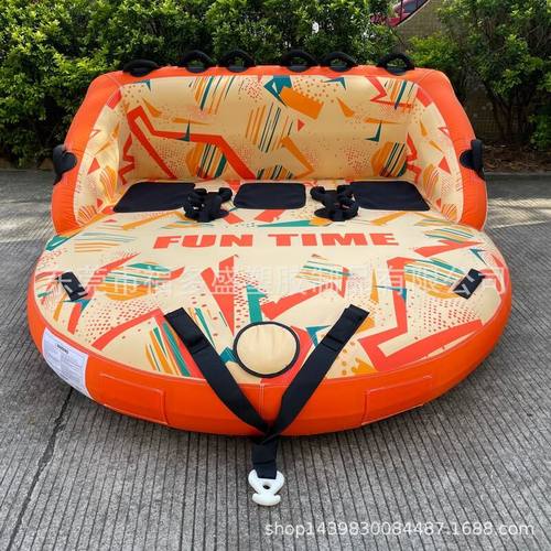 跨境现货充气快艇拖拉牵引拖拽摩托艇水上充气沙发快艇气垫拖拉圈