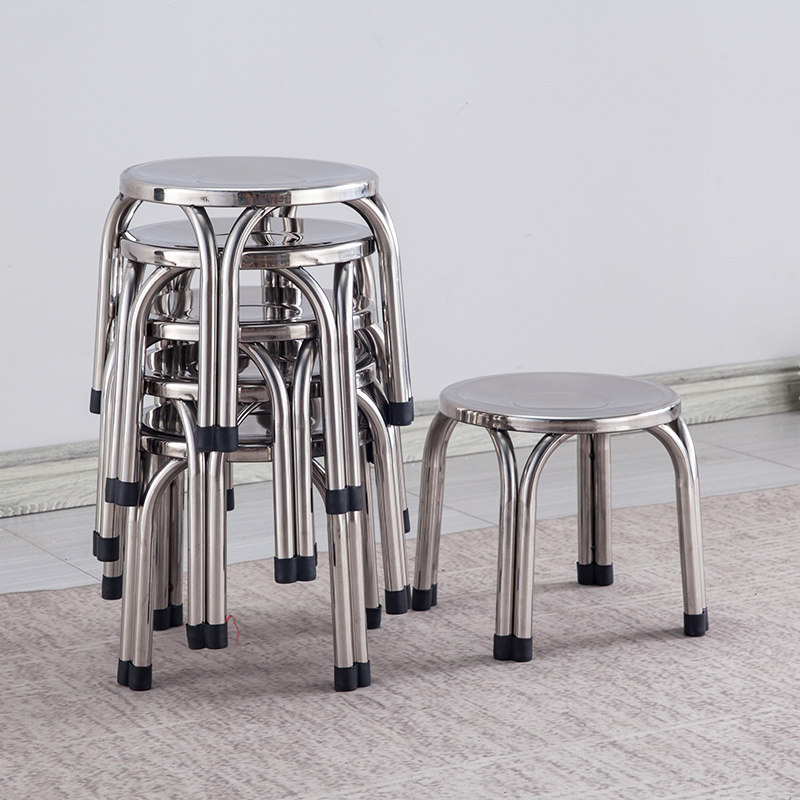 加厚结实不锈钢小凳子家用儿童矮凳圆凳大人换鞋凳浴室洗澡小椅子