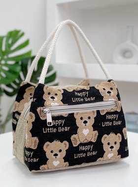 日韩新款保温袋便当包学生饭盒袋化妆包妈咪包上班逛街小布包女包