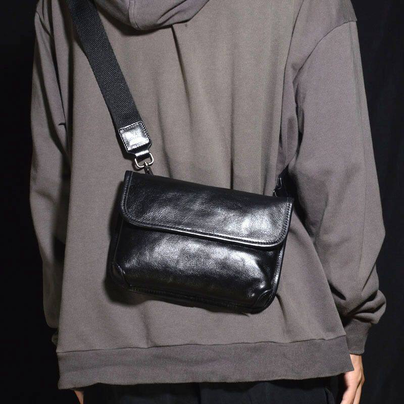 牛皮真皮男包植鞣头层牛皮单肩斜挎小包时尚潮款个性男款小包包