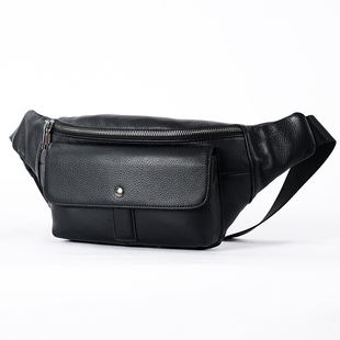 真皮腰包男款全头层牛皮斜挎胸包休闲时尚潮款大容量高端男士腰包