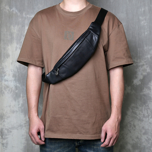 真皮腰包男款高端男士小腰包纯头层牛皮小型轻便潮牌时尚斜挎胸包