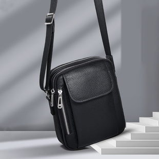 真皮男包头层牛皮男式单肩包创意新款大容量斜挎包高级感小跨包
