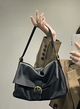 高级感通勤软皮大容量腋下包包2025春夏新款简约复古bm单肩斜挎包