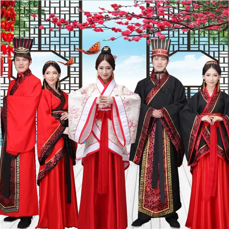 古装汉服情侣婚服男女改良曲裾