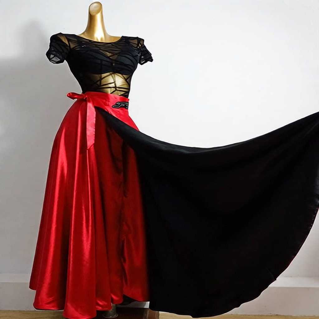 西班牙斗牛舞蹈服红色斗篷裙儿童
