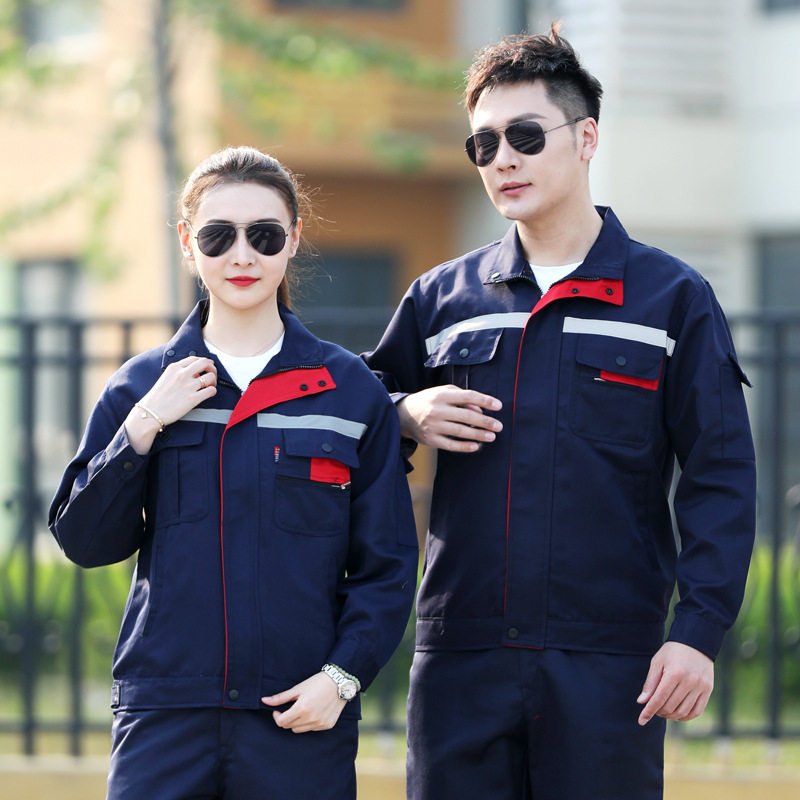 长袖工作服套装男耐磨涤棉工装