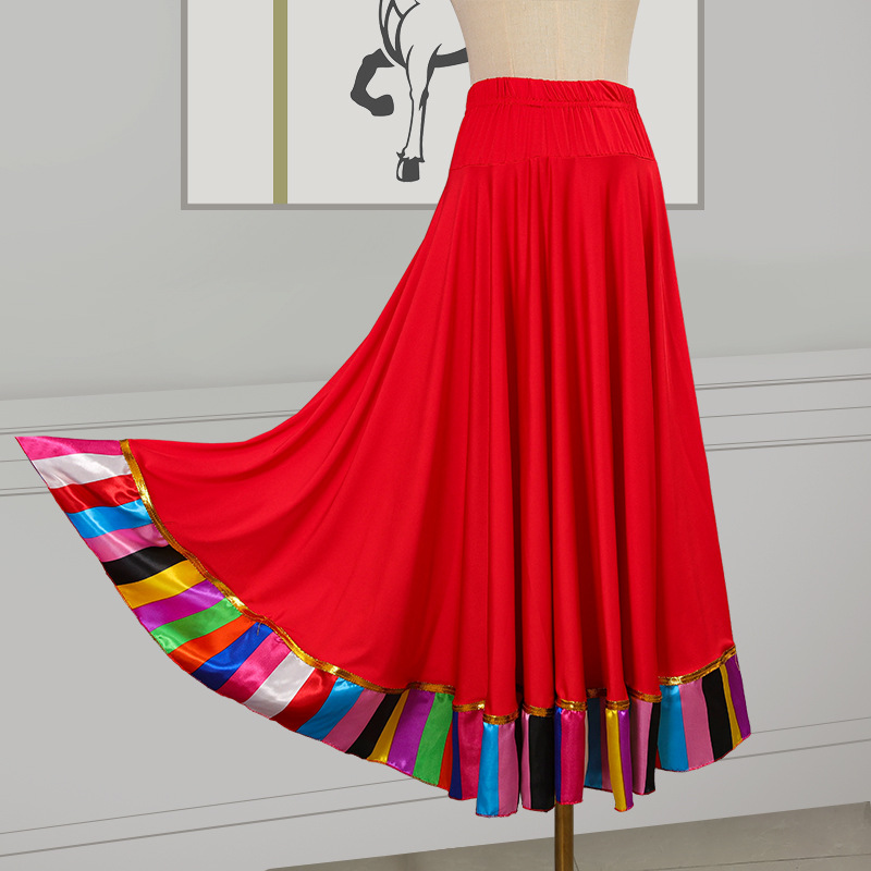 民族風廣場舞半身裙女士舞蹈演出