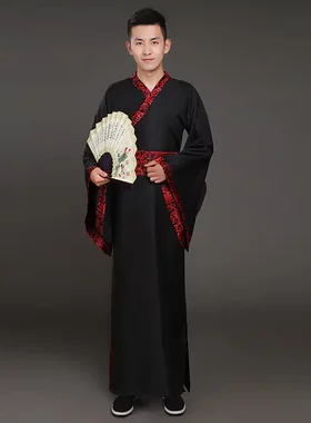 新款古装汉服男士侠黑色大臣三国