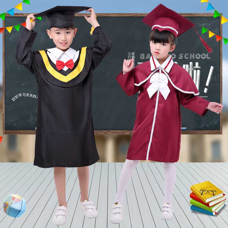 儿童博士服幼儿园毕业礼服中帽