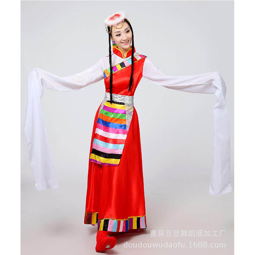 藏族服装女演出服民族风长袖成人