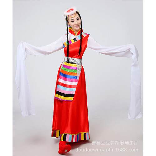 藏族服装女演出服民族风长袖成人