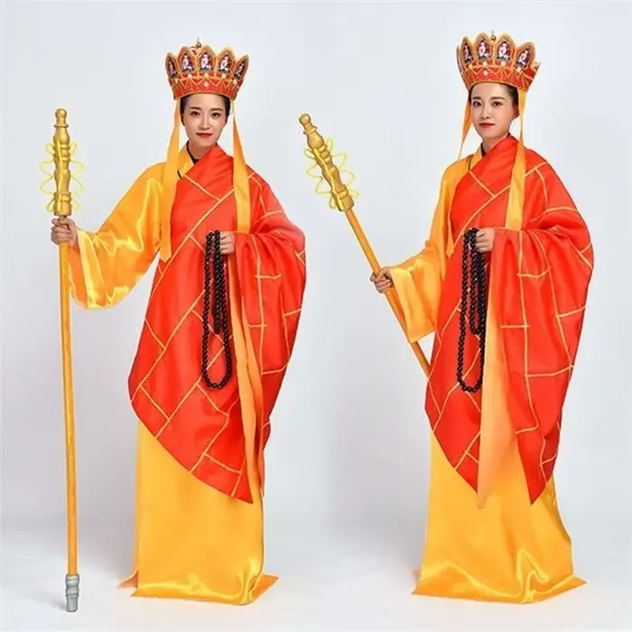 西游记唐僧服装套装黄袍禅杖