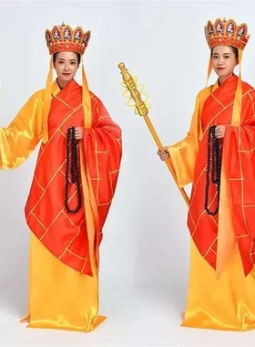 西游记唐僧服装套装黄袍禅杖