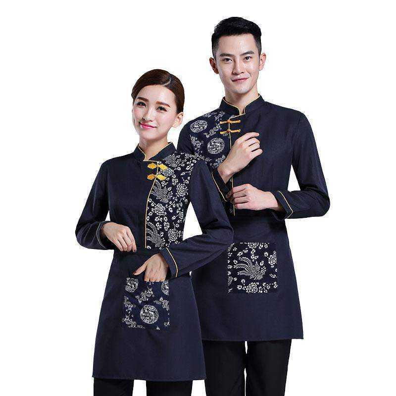 农家乐服务员工作服长袖女中式